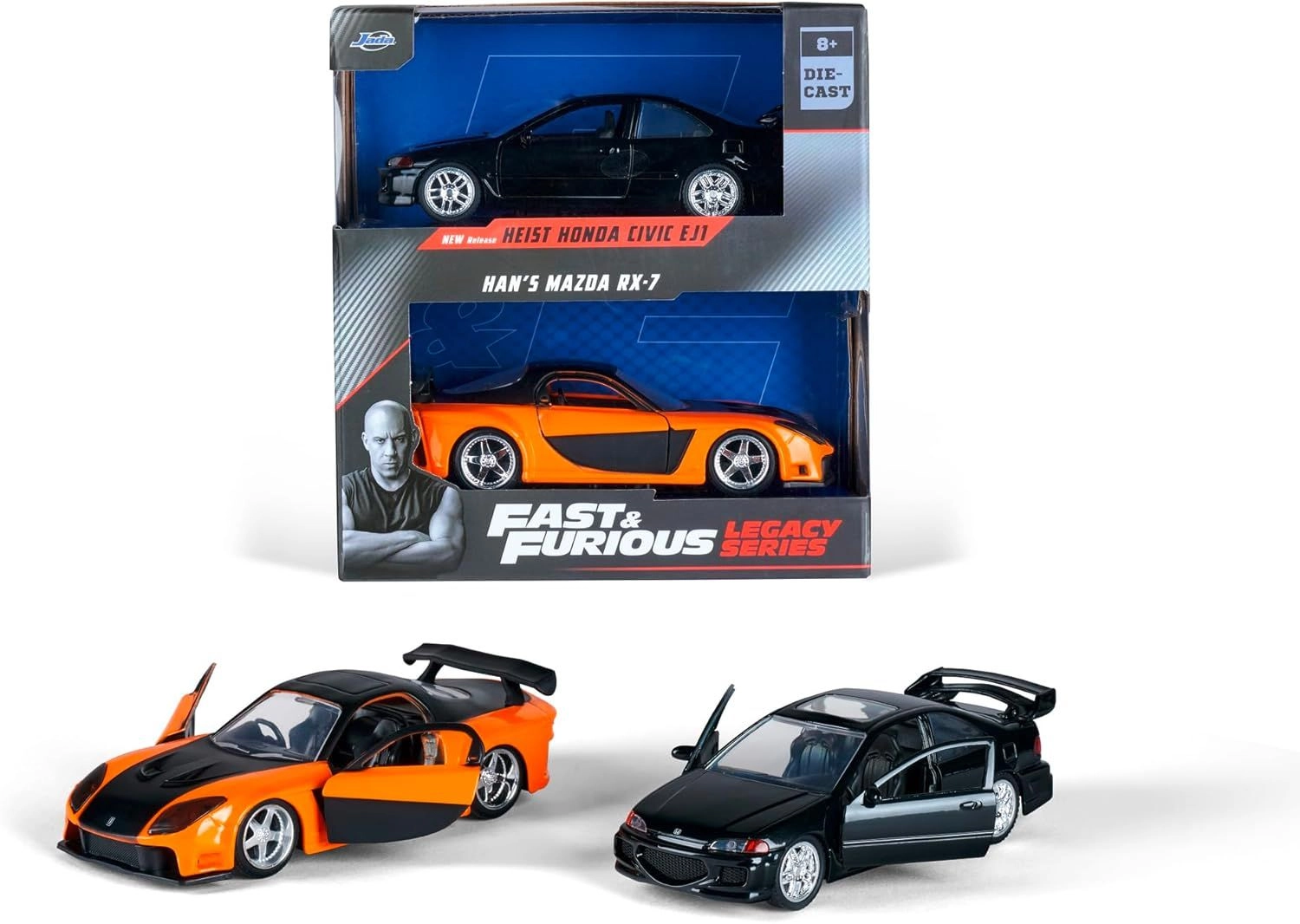 Jada Toys Honda Civic EJ1 1:32 + Mazda RX-7 1:32 - 2 pcs