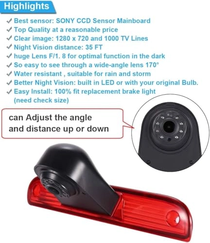 Reversing Camera + LCD Colour Display Monitor - Night vision AHD video signal or CVBS signal 1280 x 720 pixels