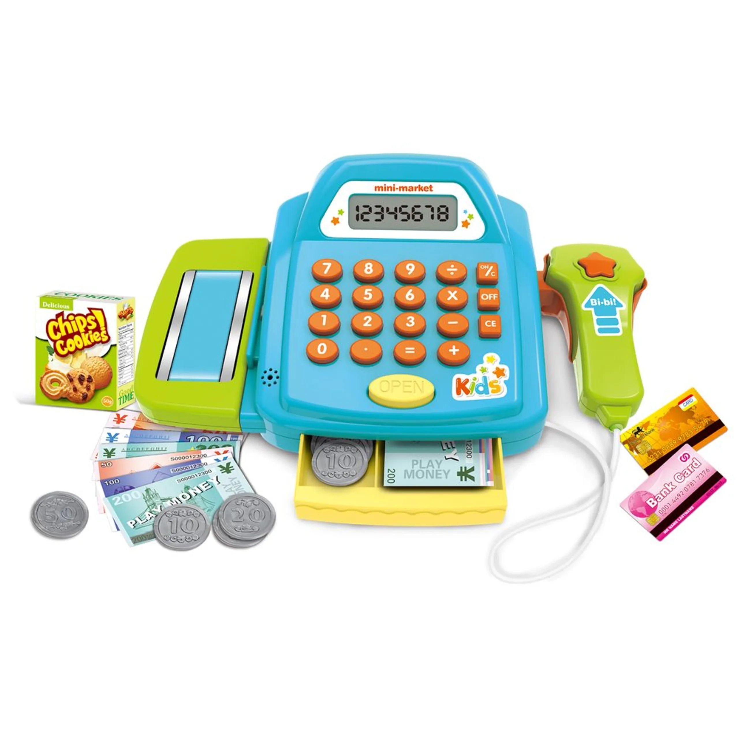 Power Joy Yumyum Cash Register Mini Market - Battery operated LED screen (AL-SK70A)