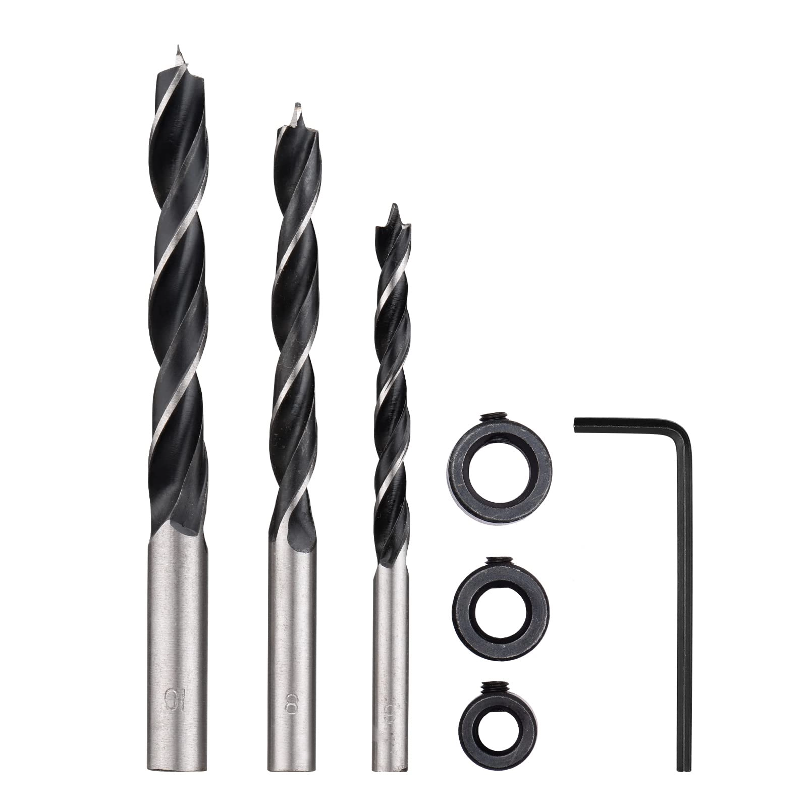 Twist Drill Bit Set - Aluminum alloy 3pcs 6mm 8mm 10mm