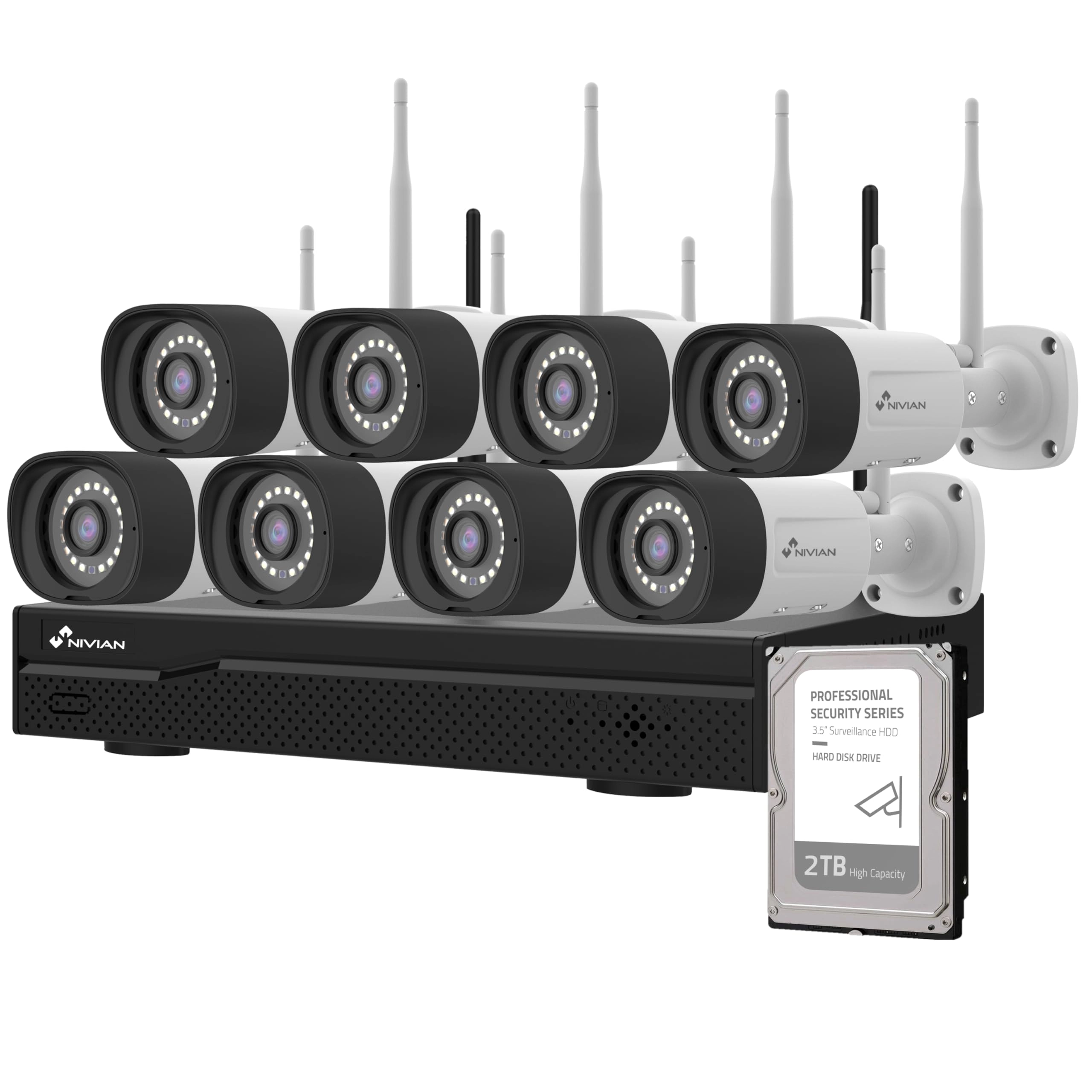 Nivian SuperHD WiFi Cameras Kit - 8 Cameras 16 Channels 2K