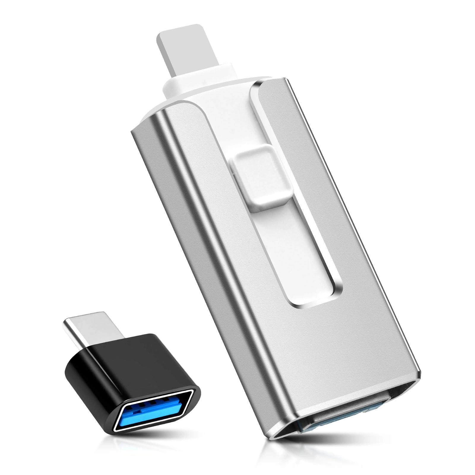 APKLVSR USB Stick - USB 3.0 Lightning USB-C Micro USB for iPhone 256GB
