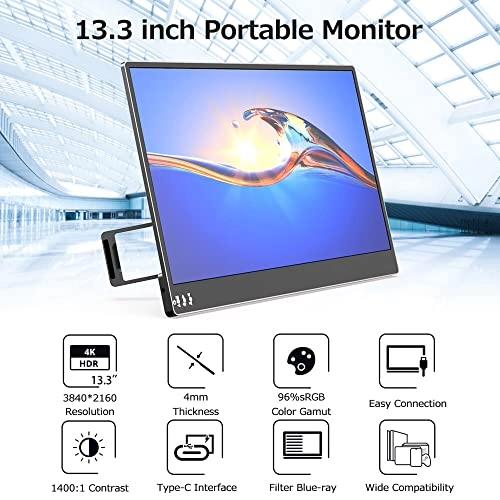 Portable IPS Screen - 3840 * 2160 13.3 inch