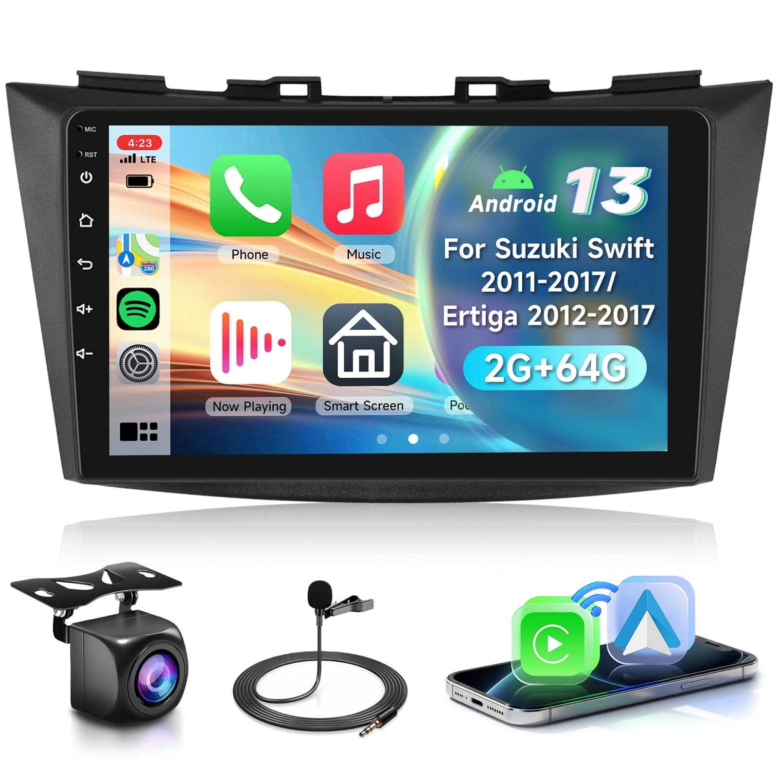VECHTEL Bluetooth Car Radio - 2GB 64GB Android 15