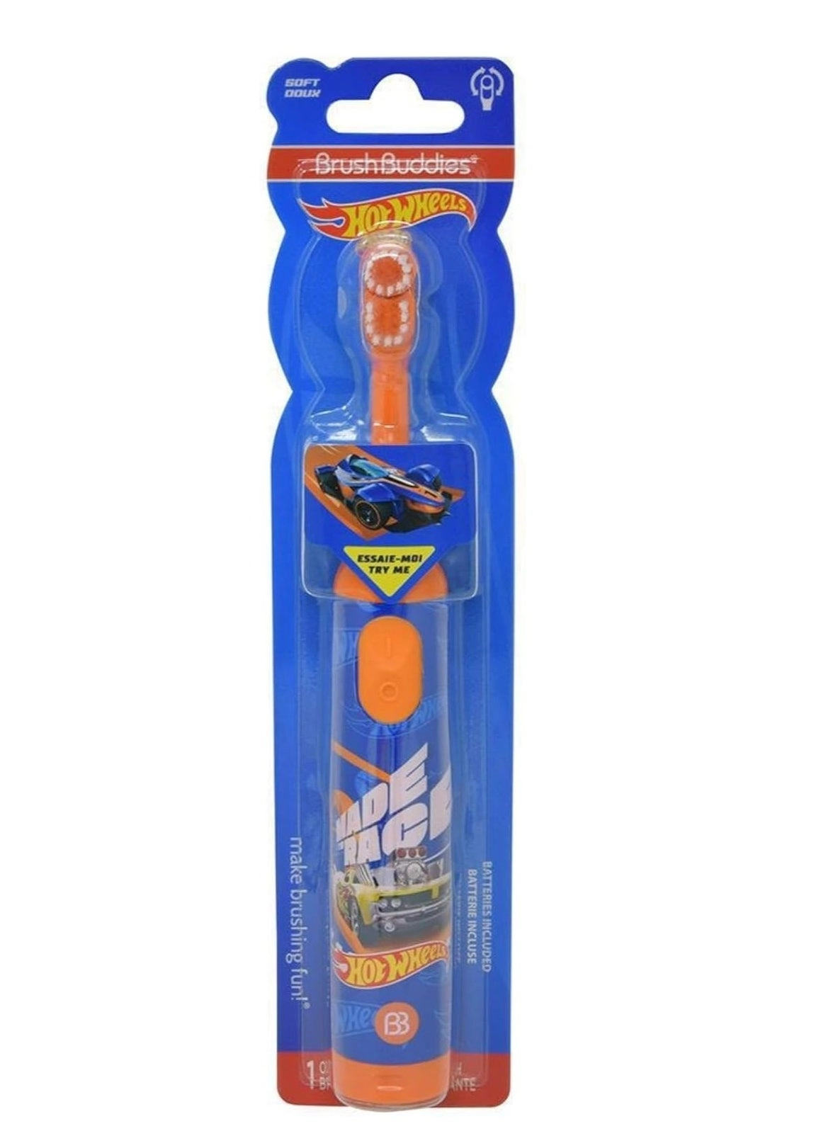 Hot Wheels Battery Powered Sonic Electric Kids Toothbrush - Soft Bristles Rounded Head