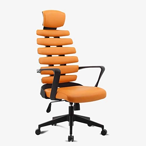 Desk Chair - PU Leather Brown High Back