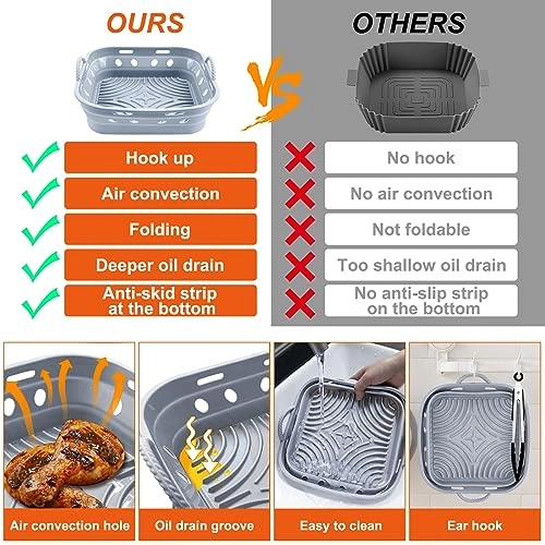 Air Fryer Silicone Mould + Gloves + Oil Brush + Food Clip + Dish Brush - Aluminum, Plastic 7 piece(s)