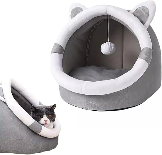 Generic Bunny Shaped Cave Bed - Calming Anti Anxiety Privacy with Hanging Toy