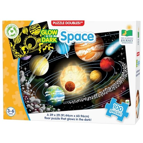 Glow In The Dark Space Floor Puzzle - 3 Years & Above 100 pieces