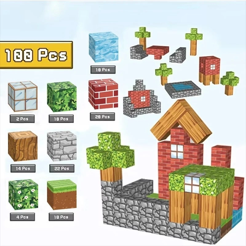 Bluejw Mini Magnetic Building Blocks - 100 pcs