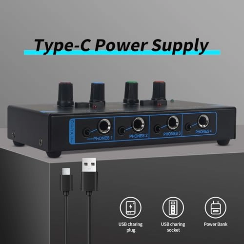Headphone Amp Amplifier - 4-Channel Metal DC 12V