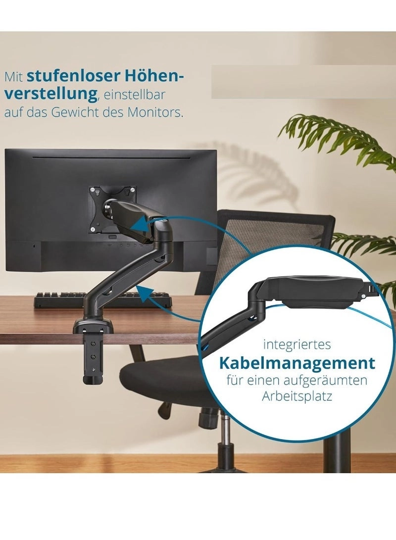 Single Monitor Arm - Single 13-32 Inch VESA 75x75/100x100mm