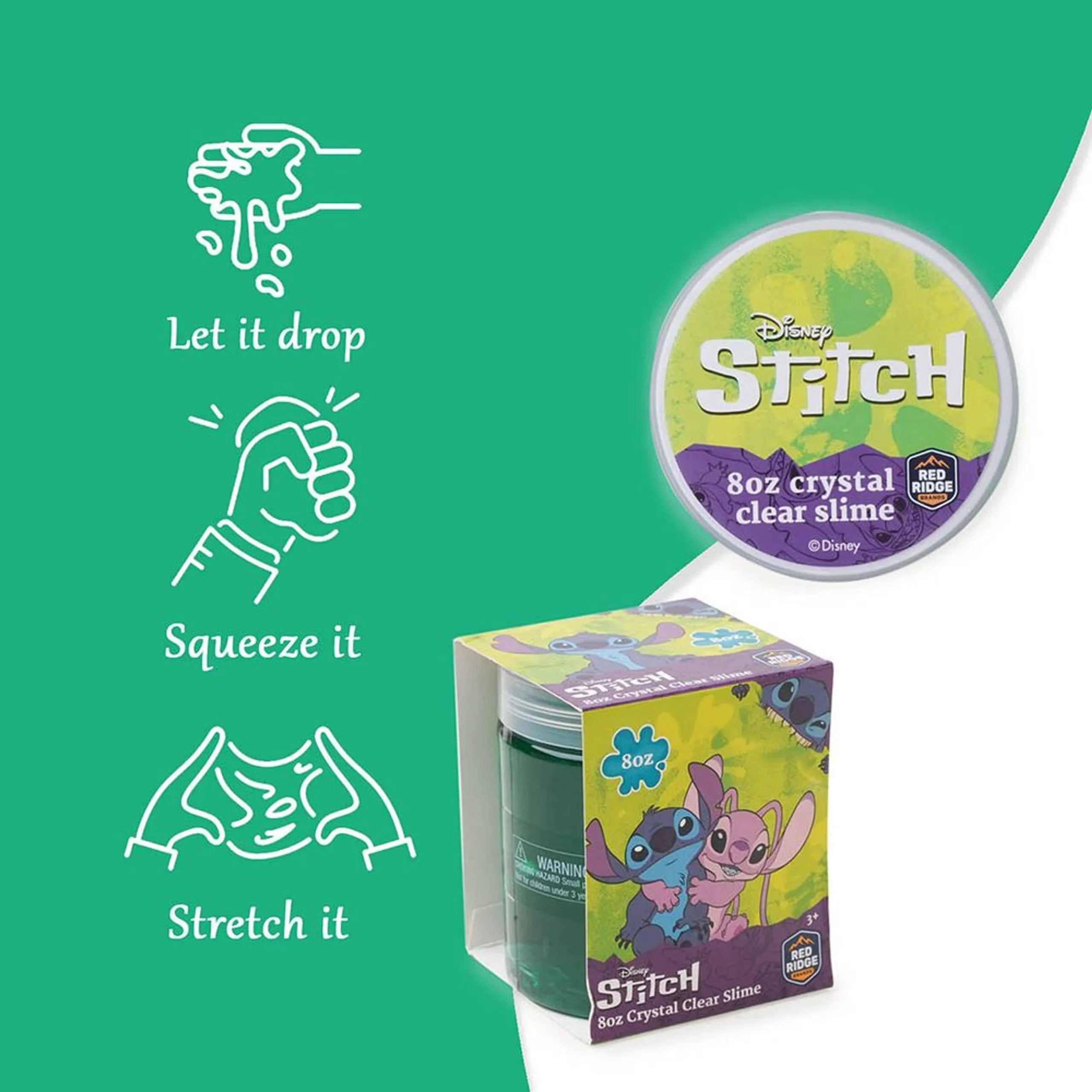 Disney Stitch Crystal Clear Slime - 236 ml 3 years+