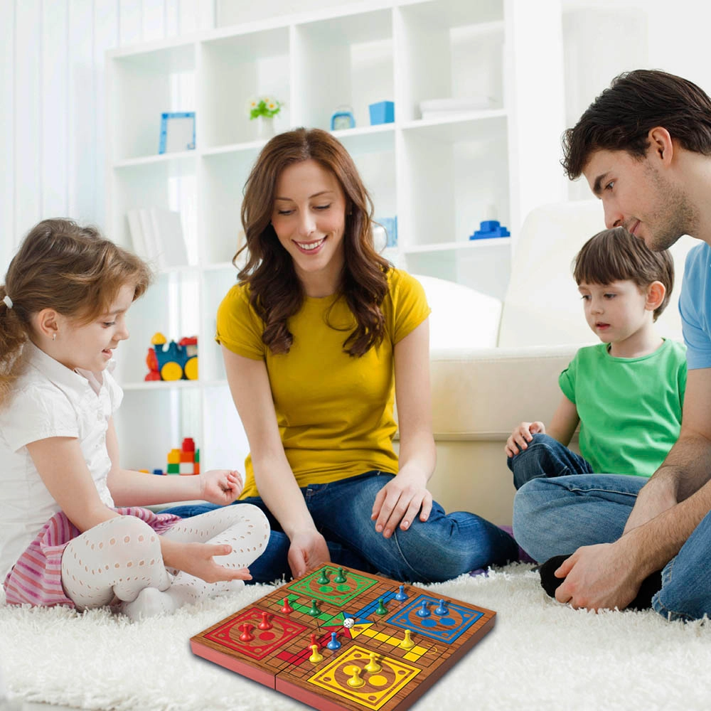 Folding Wood Ludo Set