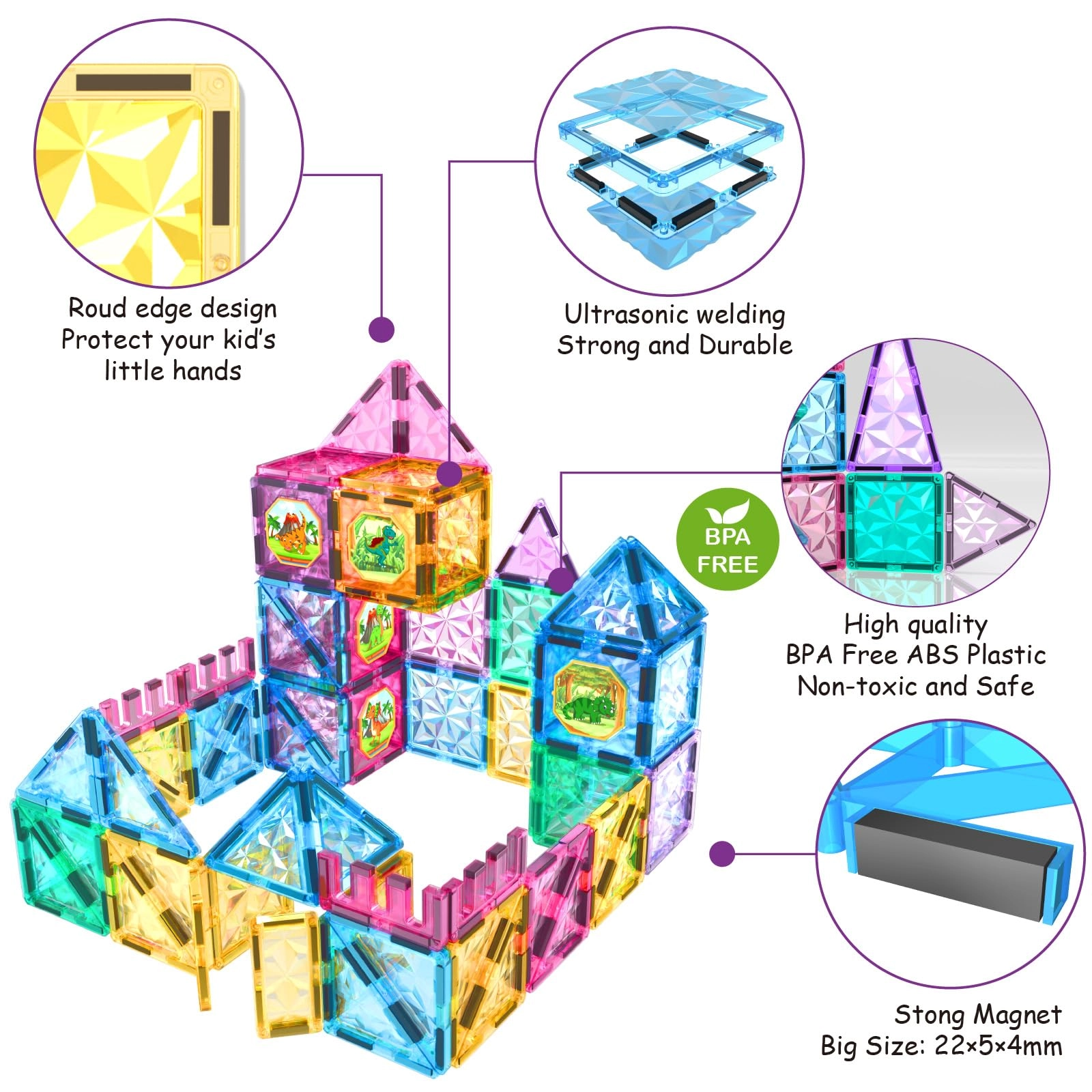 Magnetic Tiles - Construction 110pcs