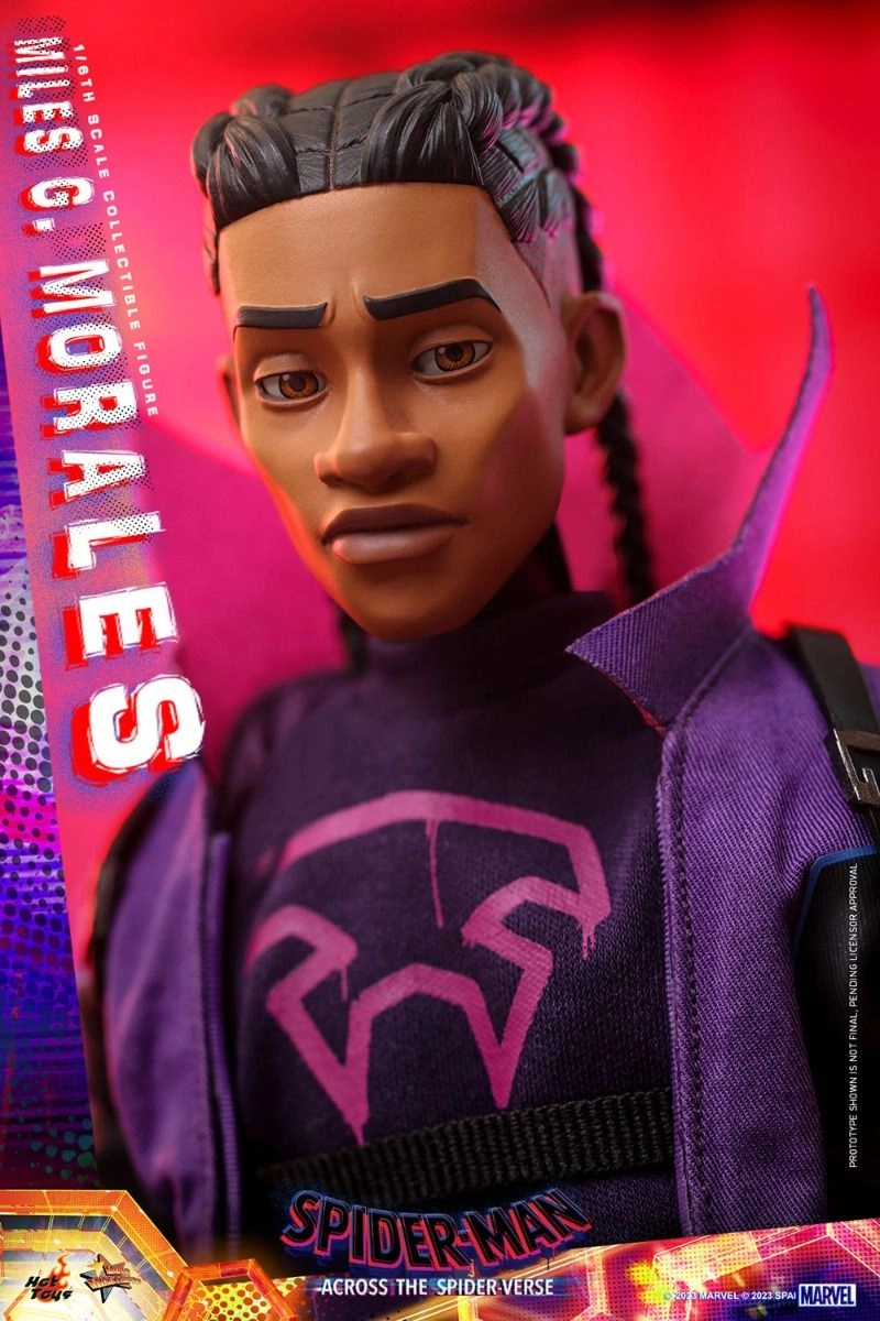 Miles G Morales - Spider-Man: Across the Spider-Verse Sixth Scale Action Figure - LED light-up Prowler gauntlets