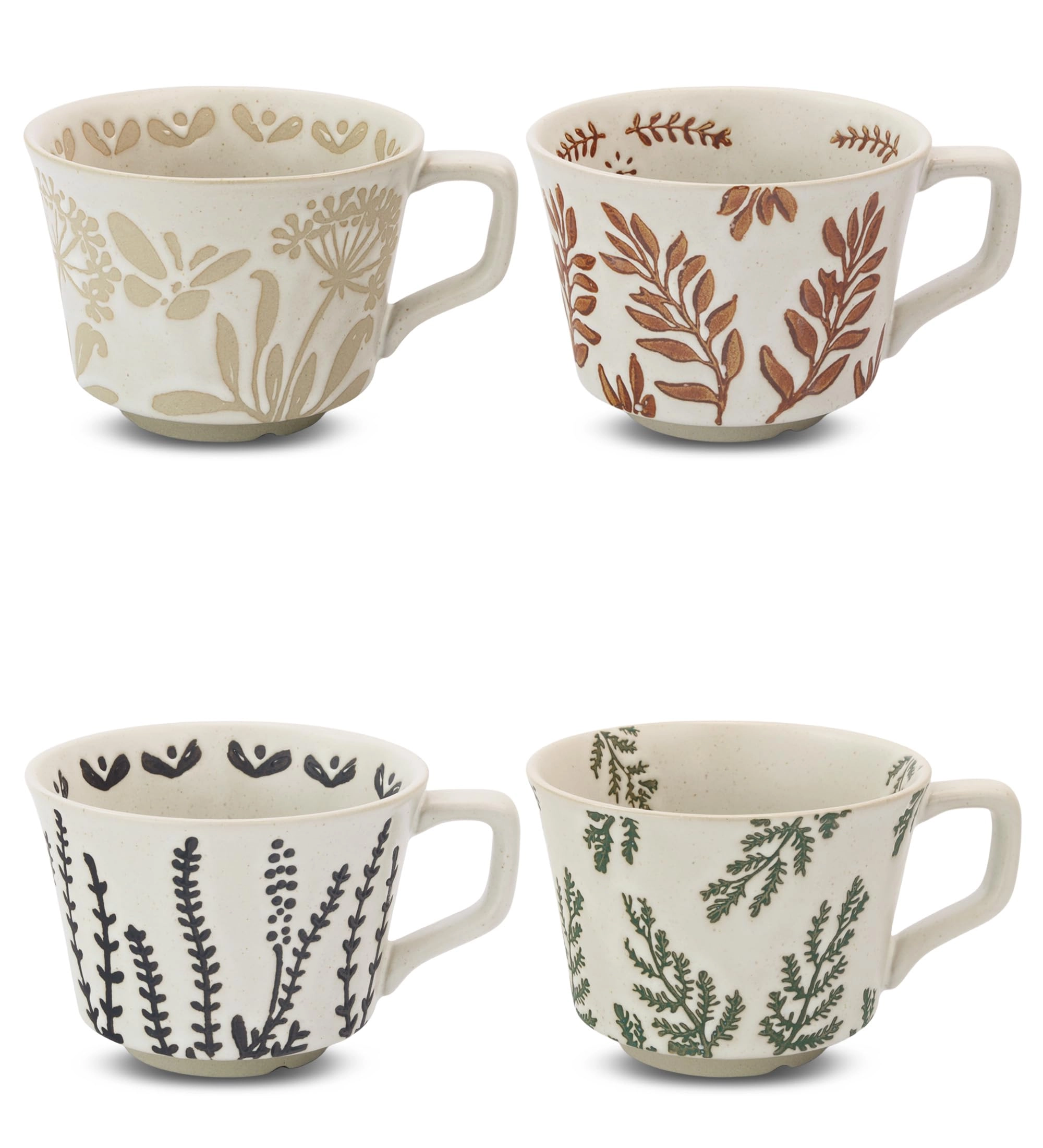 LINVIA Floral Reusable Cup - 4 pcs - Butterfly Grass Ivy and Leaf