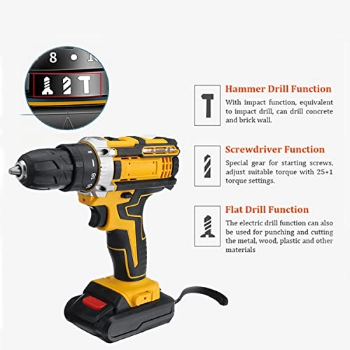 3 in 1 Electric Hammer Drill - Cordless 25+3 N.m 10mm
