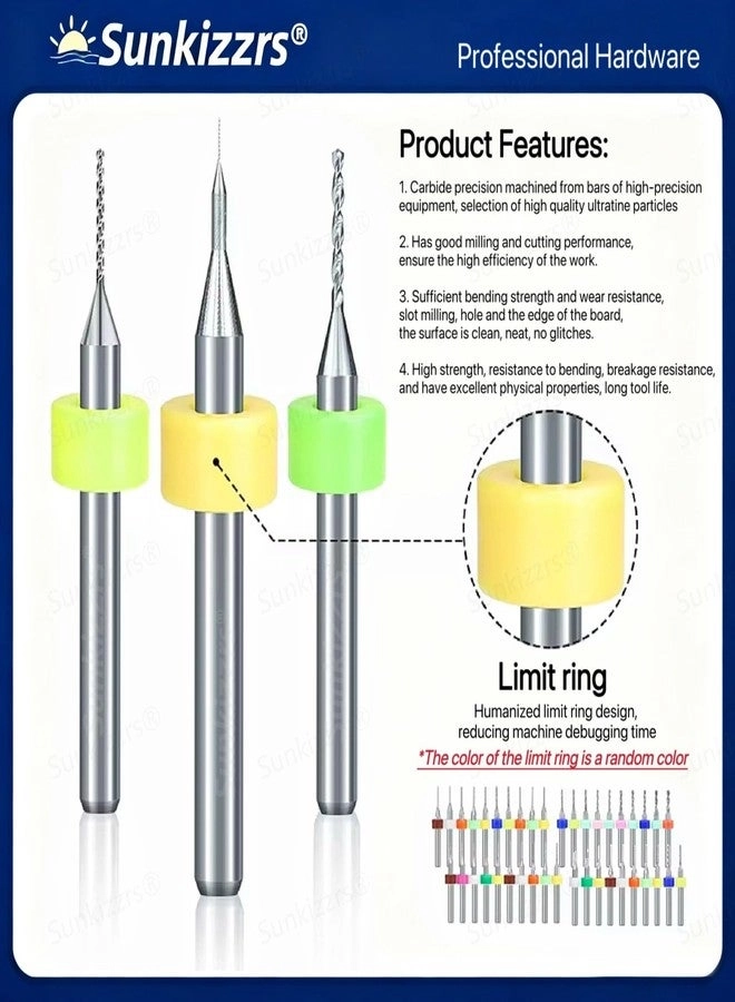 Micro Drill Bits - Tungsten Steel Carbide 10-Pcs 1.1mm-2mm
