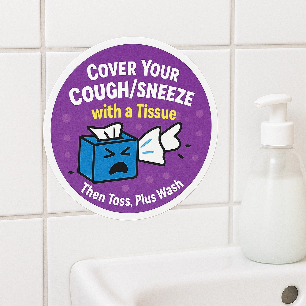 Cover Your Cough Sneeze – Kids Hygiene Sticker