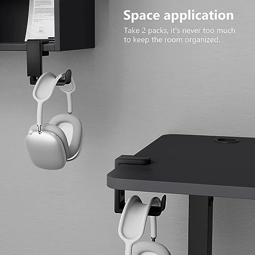 Headphone Stand - 360 Degree Rotation Under Desk Mount