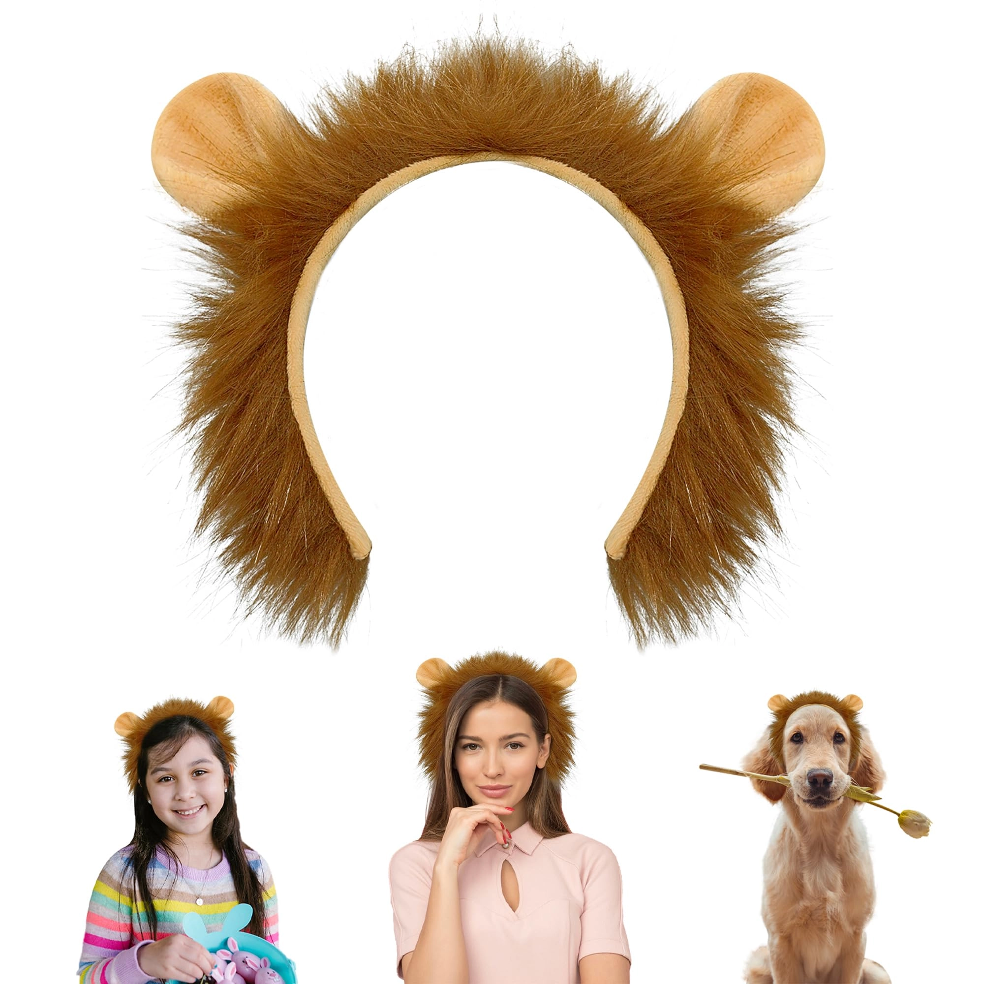 beviliu Lion Ears Headband - 1 Count unisex-child One Size
