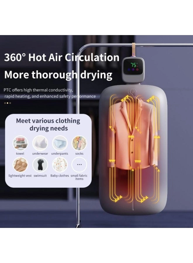 Portable Mini Clothes Dryer - 360° Hot Air Circulation Adjustable Digital Timer