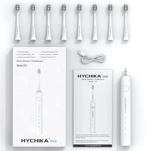 Sonic Electric Toothbrush - 240 Days Battery Life 8 Replacement Heads 3 Modes