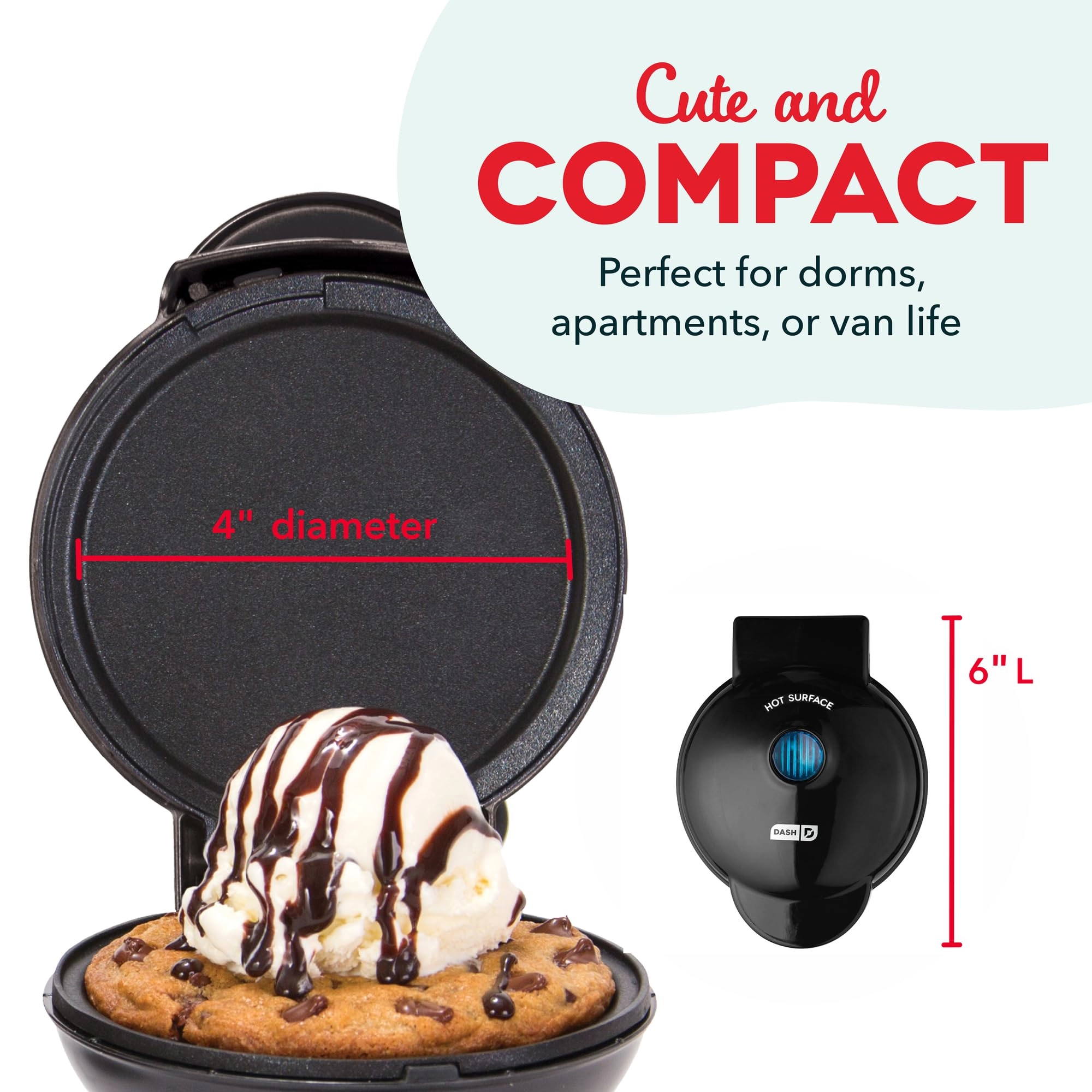 Mini Maker Electric Round Griddle - 4 Inch 350 watts Aqua