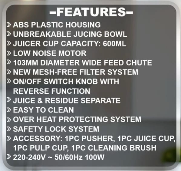 Slow Masticating Juicer Extractor - Wide Chute Quiet Motor BPA-Free