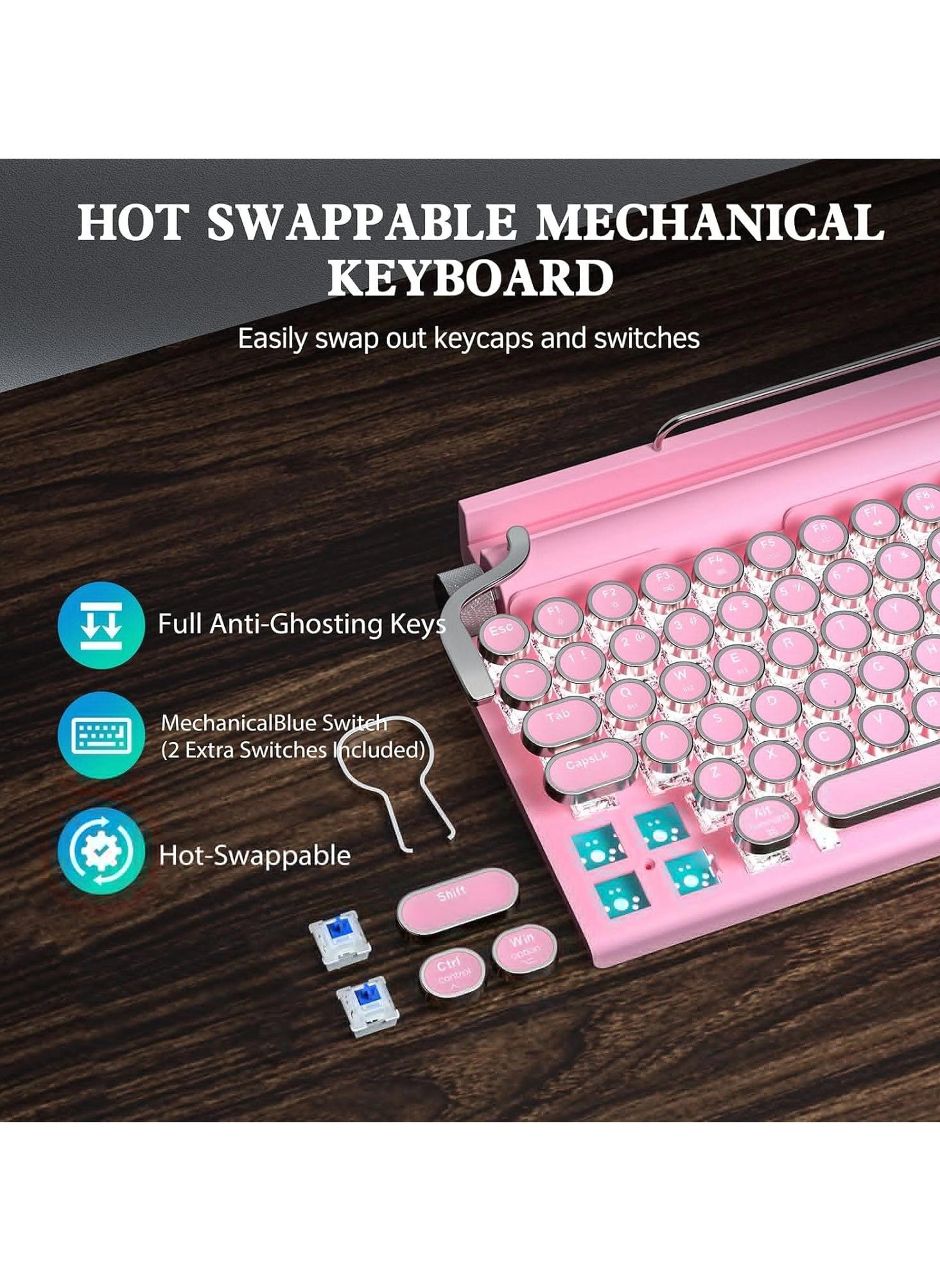 Retro Typewriter Keyboard - US Wireless