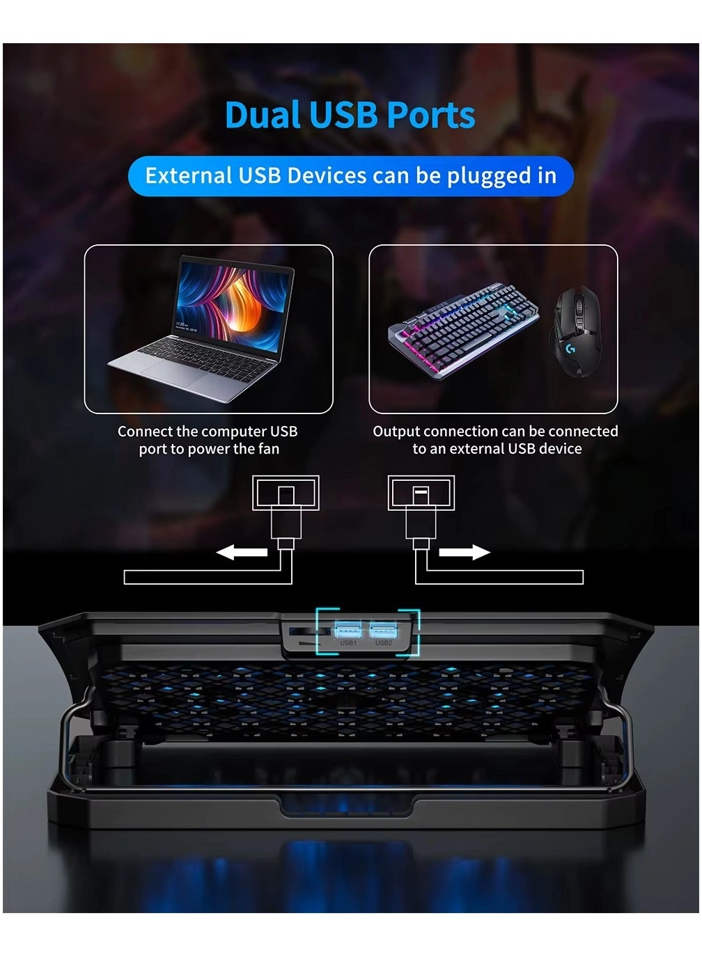 Laptop Cooling Pad - 6 fans 12-18 inch