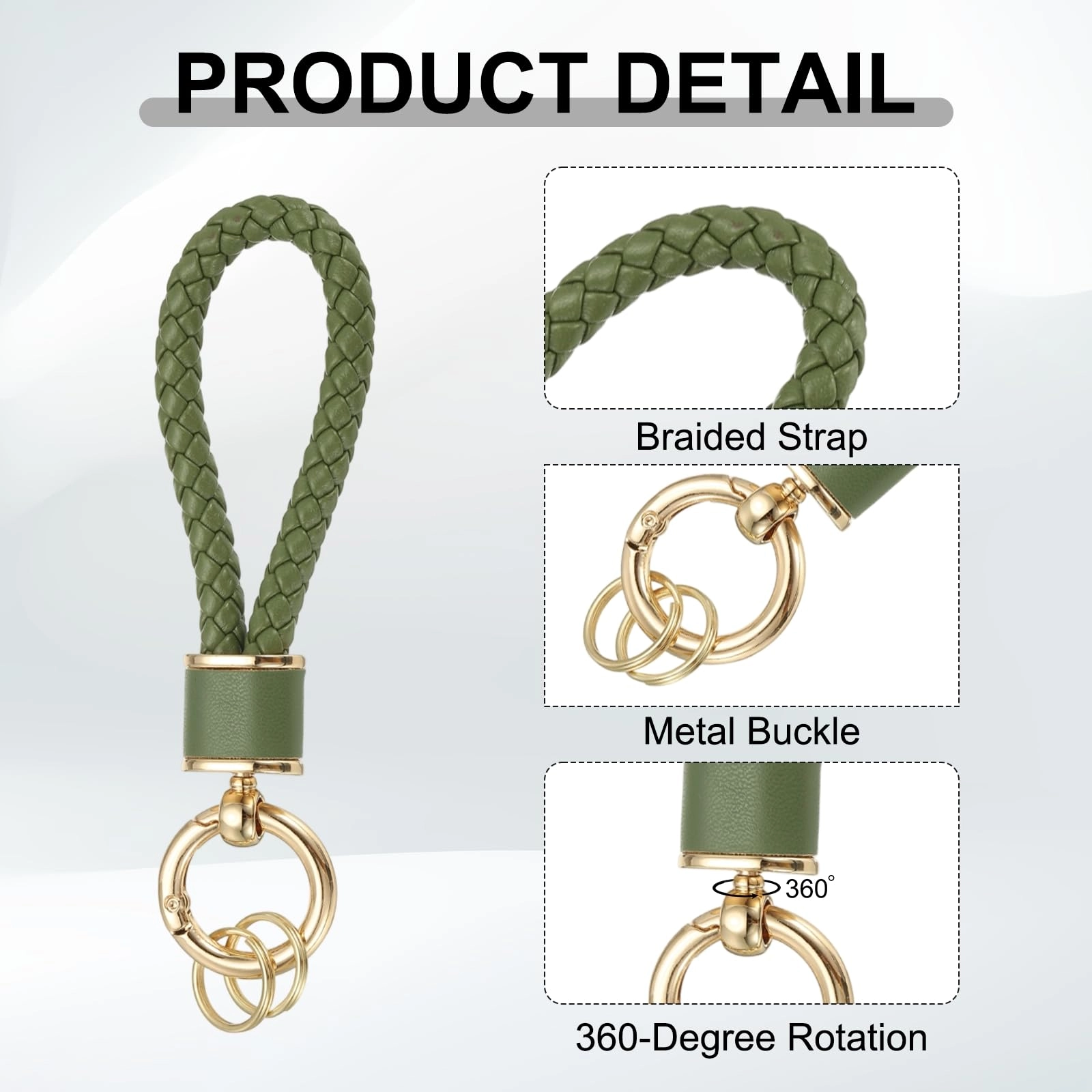 Braided Leather Keychain - Animal