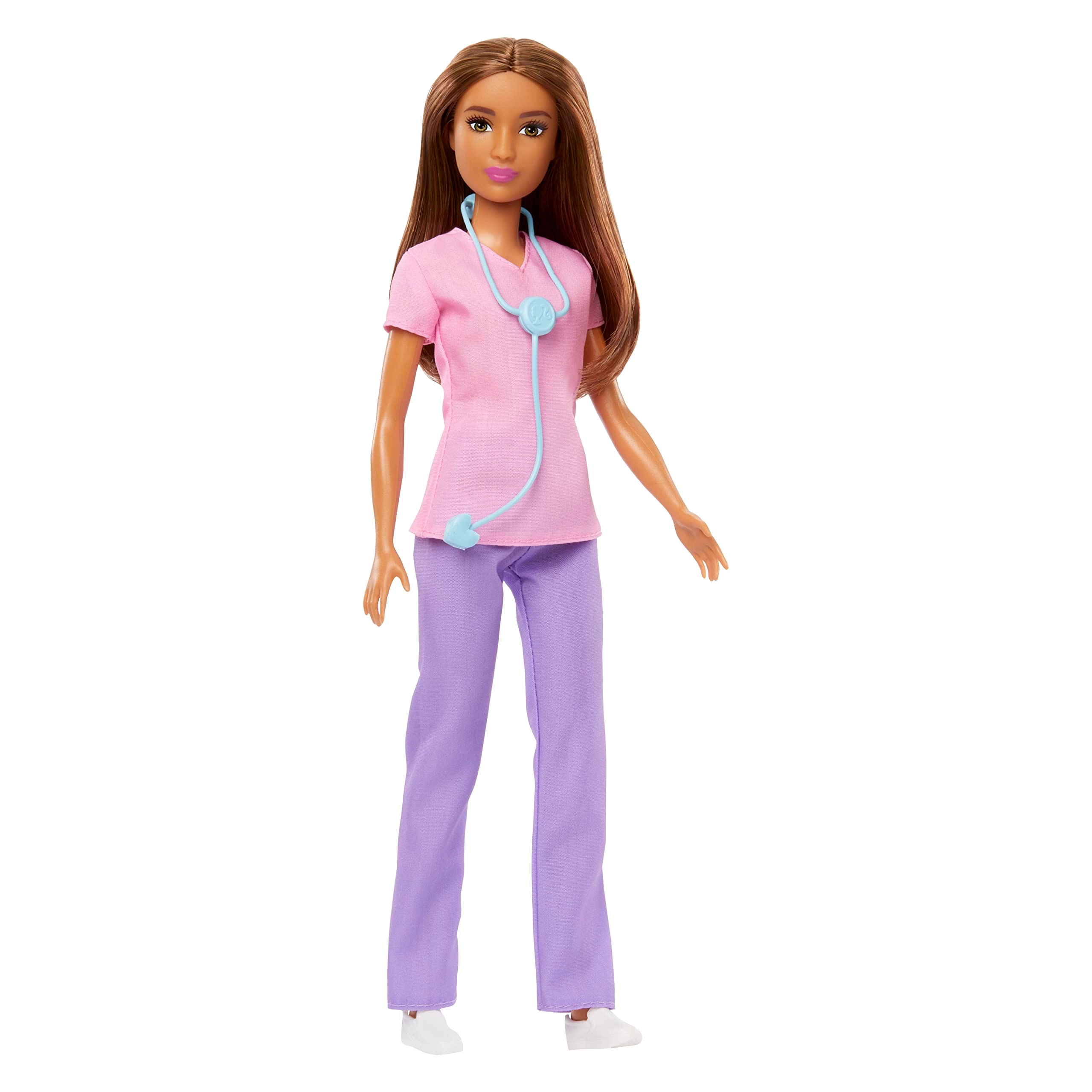 Barbie Professional Doctor - 12-in/30.40-cm Pink Top Purple Pants Stethoscope Ages 3+