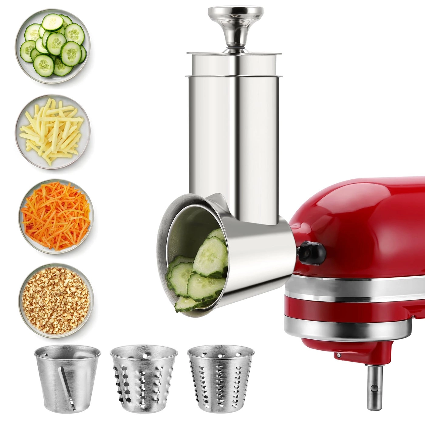 KINGEAGLE Slicer Shredder Attachment - Stainless Steel Dishwasher Safe