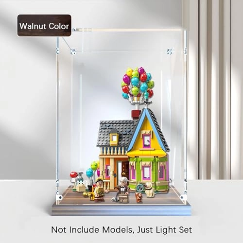 Acrylic Display Case (43217) - 20x15x30cm Dustproof Walnut Base