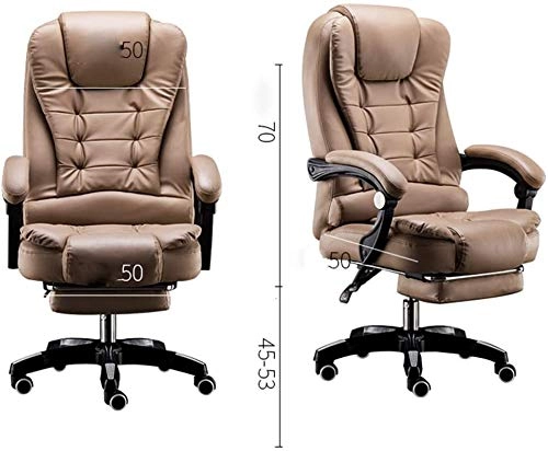 Desk Chair - PU Leather Brown High Back