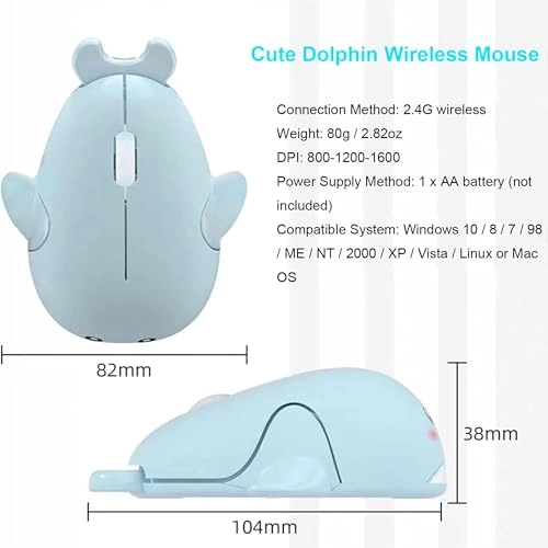 Cute Animal Hamster Shape Silent Mini Travel Mouse - Wireless