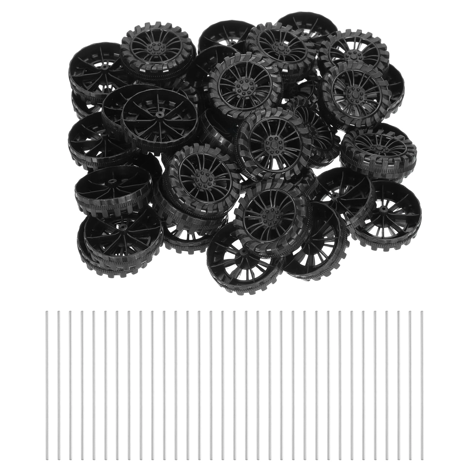 SourcingMap Toy Car Wheels - 100pcs 45mmx12mm 2mmx100mm