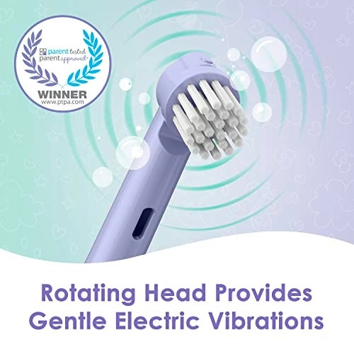 Kids’ Electric Toothbrush Set - Ages 3+ 2 Brush Heads 2-Minute Timer