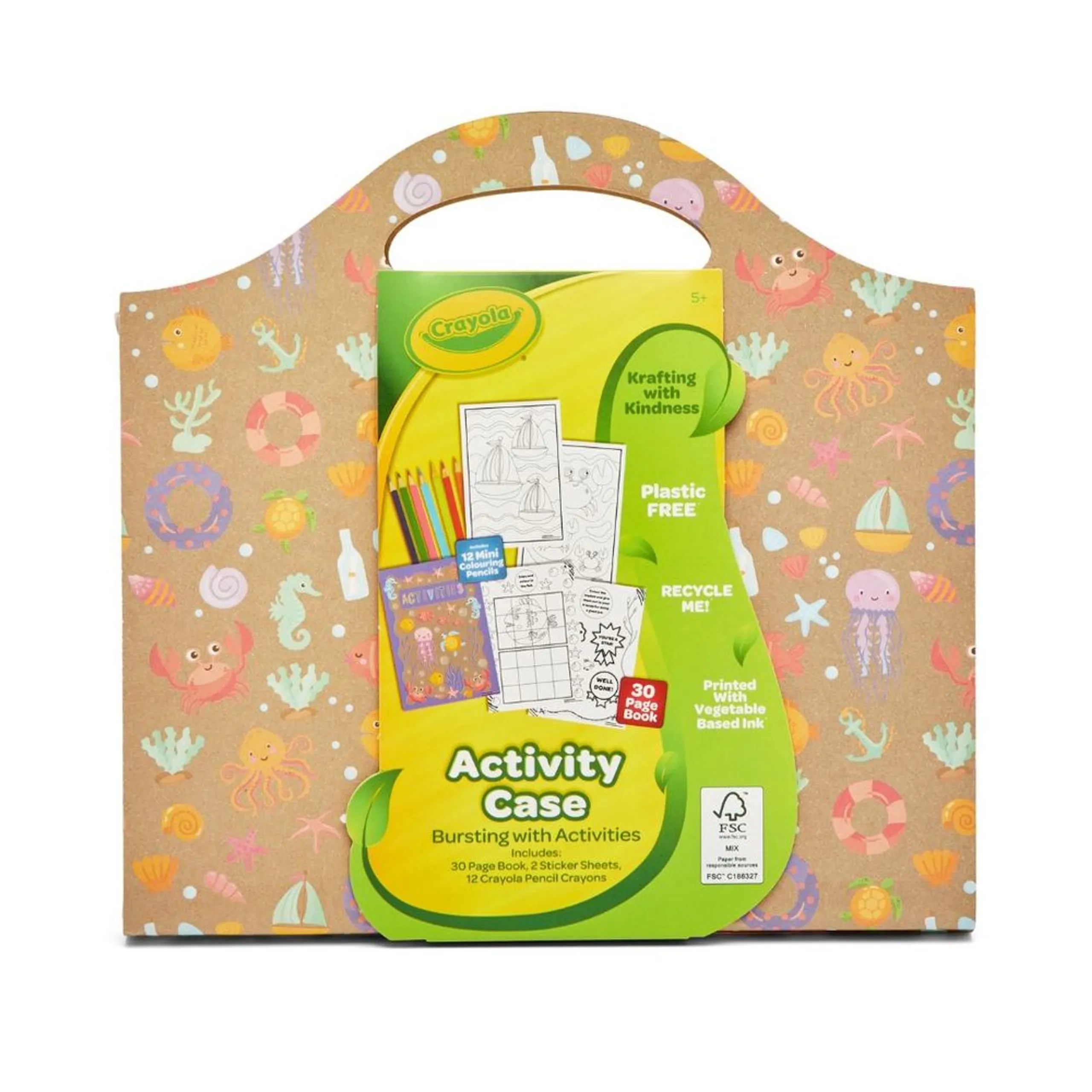 Crayola Krafting Kindness - Portable Activity Case 12 mini coloring pencils