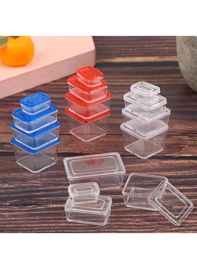 Generic Miniature Dollhouse Plastic Lunch Boxes - 4 Pcs With Lids