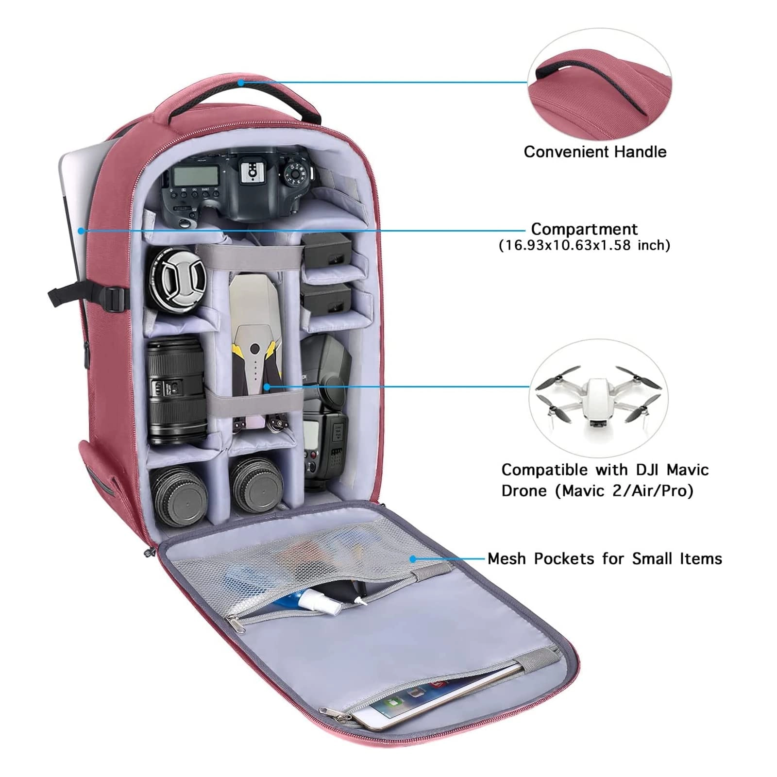 Mocamhsbg - 7.5"D x 11.8"W x 7.5"H Compatible with Canon/Nikon/Sony Hard Shell