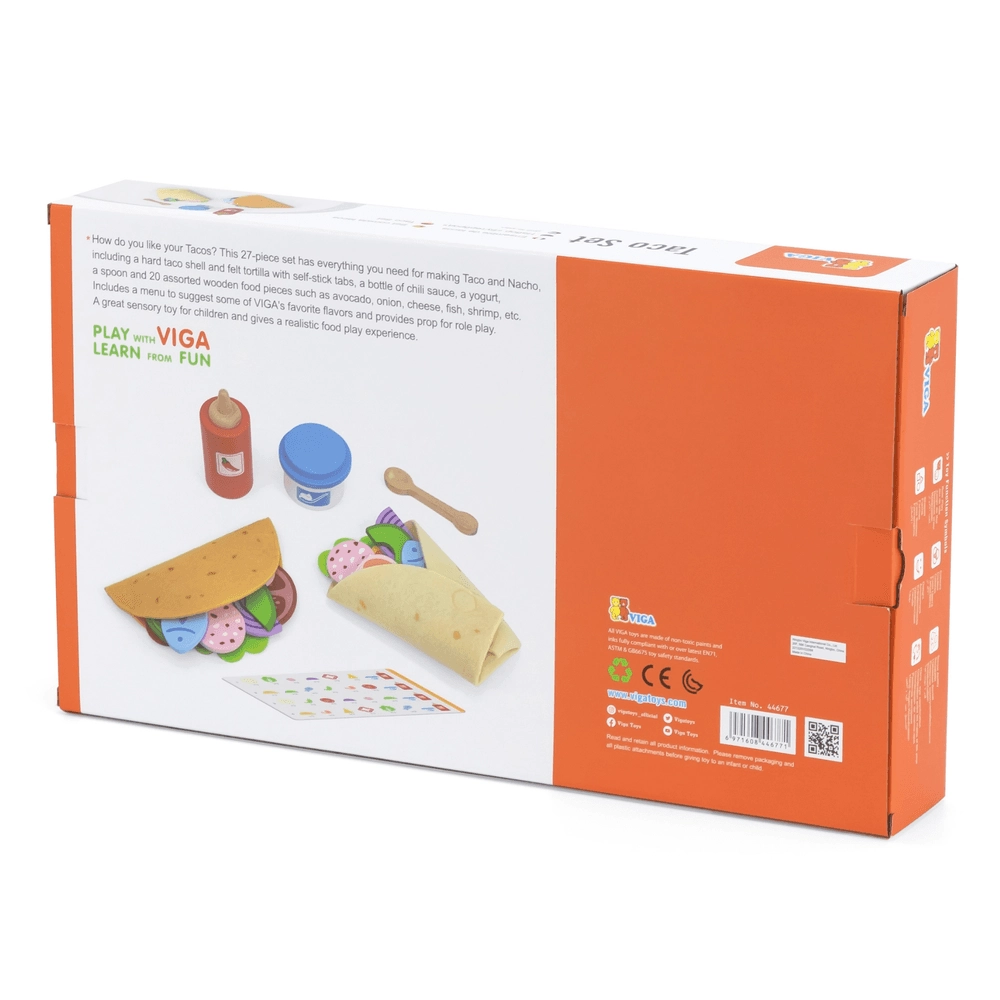 Taco Wooden Role Play Toy Set - 27 pcs (29464294-44677)