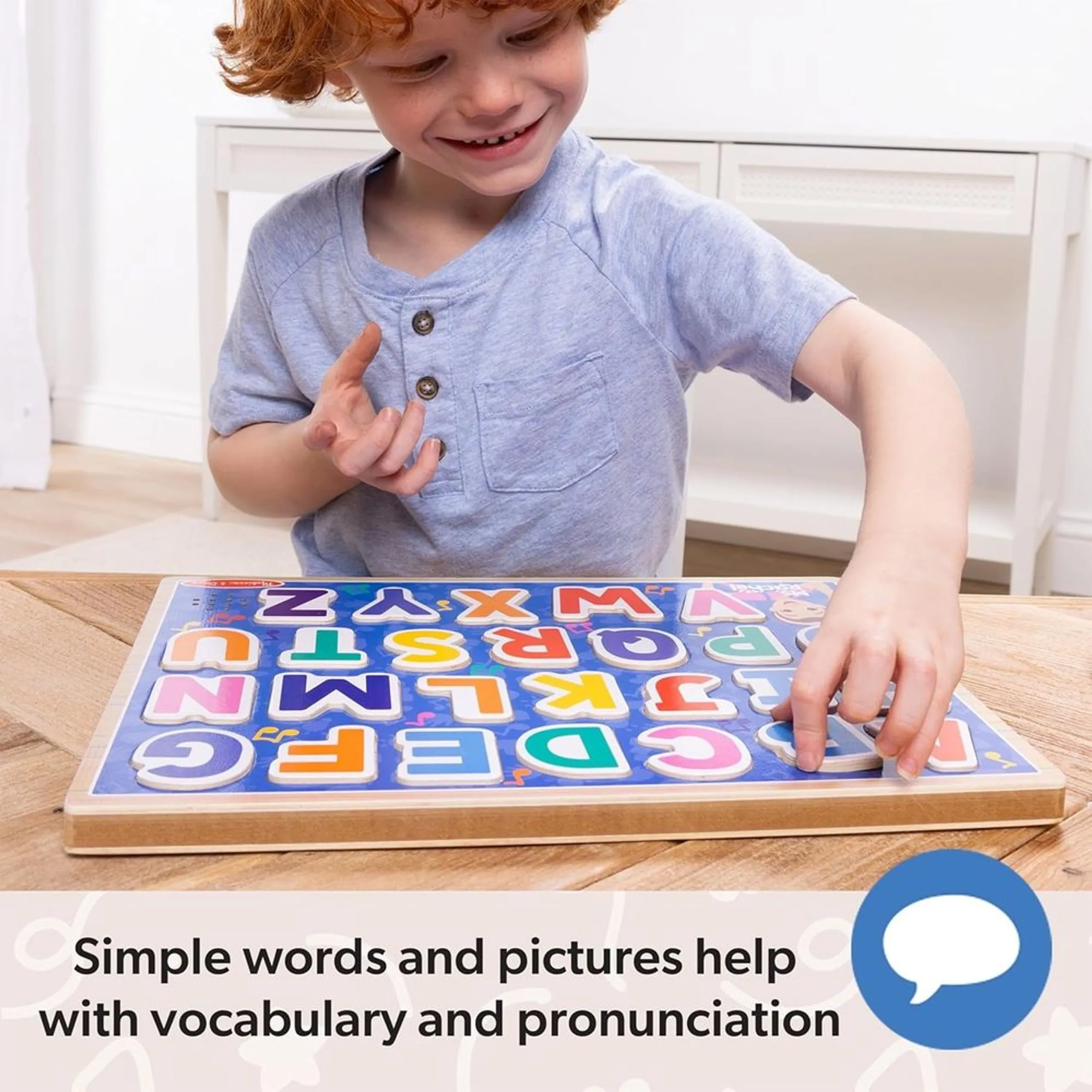Ms. Rachel Wooden Phonics Alphabet Sound Puzzle - Suitable for 2 years & above 26 pieces
