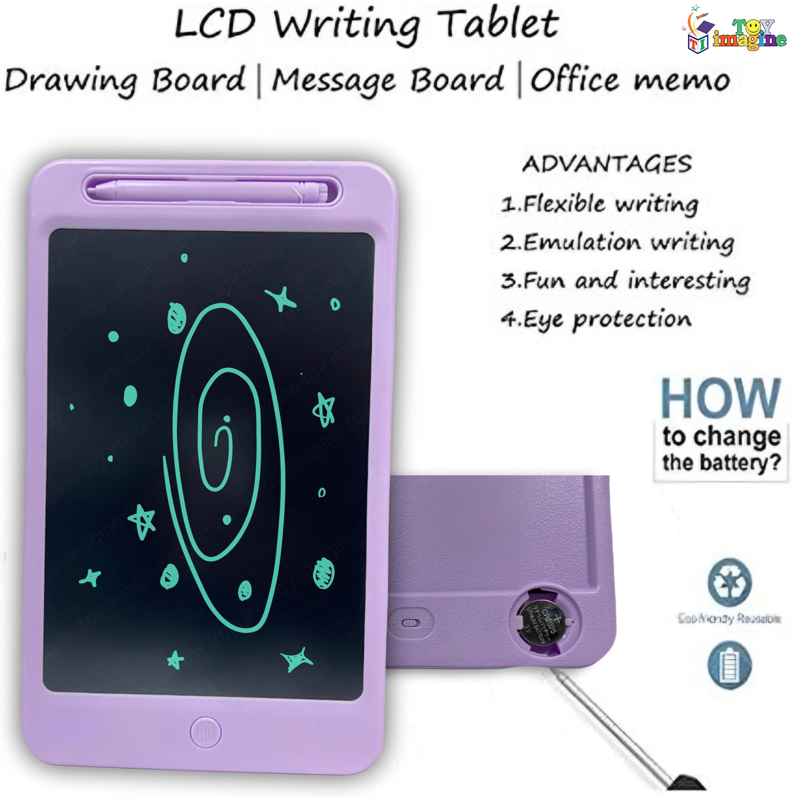 LCD Writing Tablet - 8.5" Multicolor