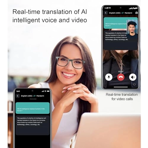 AI Translation Glasses - Bluetooth 5.3 110mAh