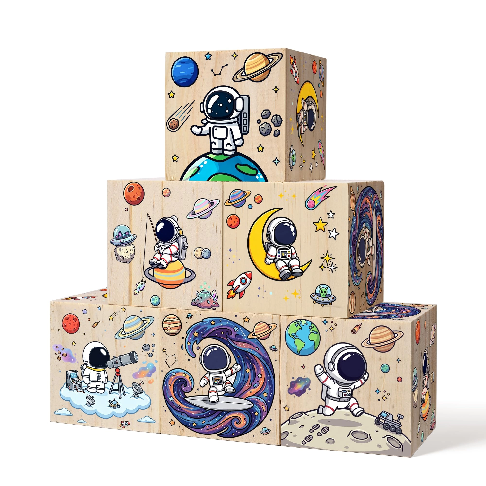 BUZCOZY Woodland Nursery Decor Blocks - 18 months and up 6 pieces