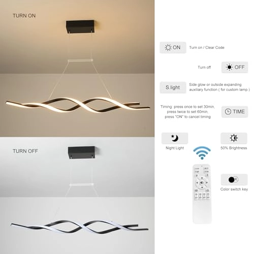 Modern Chandelier - 3000K-6000K Dimmable