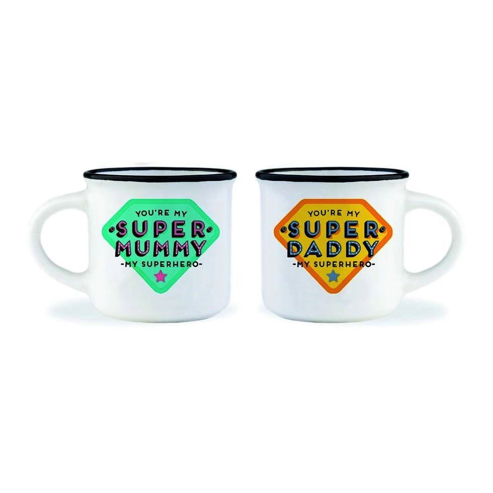 Legami Espresso For Two Porcelain Coffee Mug Super Mum & Dad - 2 pcs - 50 ml